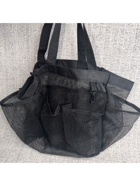 BLK Mesh Shower Caddy Tote Organizer Multiple Pockets Dorm Gym Beach Travel Bag